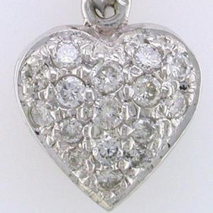 Diamond Pave Heart Pendent .36CT 18KT White Gold